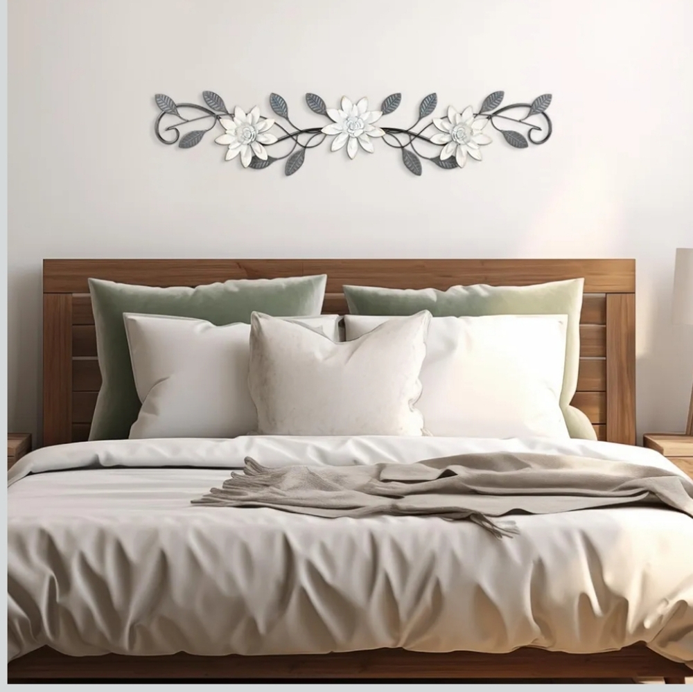 Enchanting Leaves & Flowers Metal Wall Decor